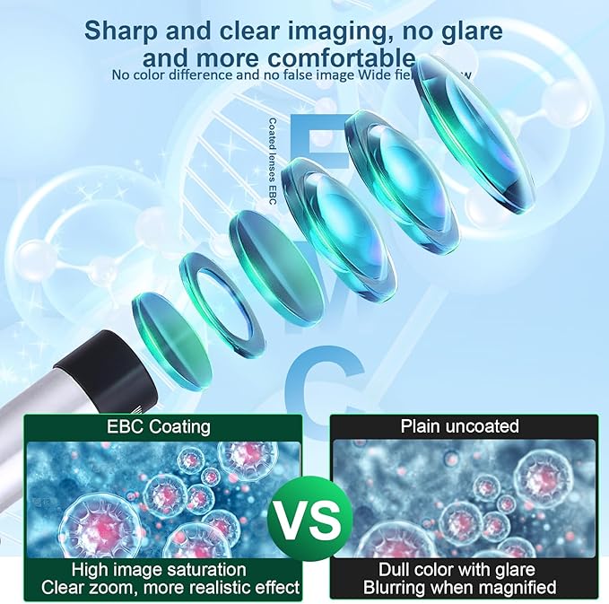 Microscope for Kids，40X-2000X Compound Microscope Mobile Phone Adapter with Microscope Slide Microscope kit for Home School Laboratories for Children Students