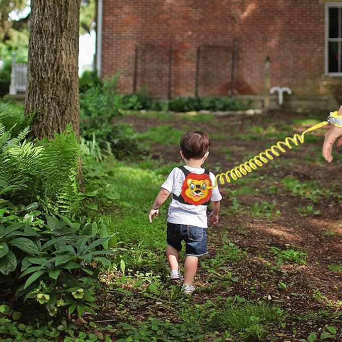 Toddlers Leash + Anti Lost Wrist Link Child Kids Safety Harness Kids Walking Wristband Assistant Strap Belt for Boys Pink Christmas Gift (Black)