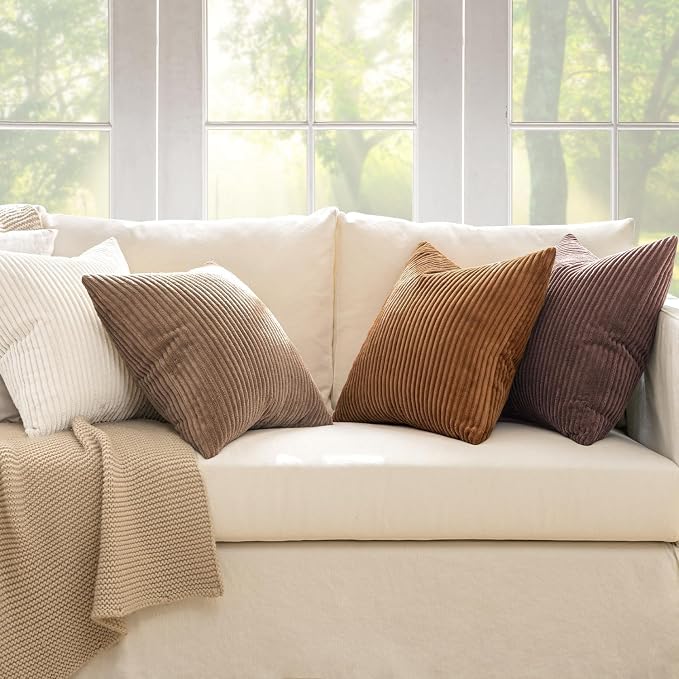 MIULEE Boho Farmhouse Throw Pillow Covers 20x20 Inch Set of 4 Rustic Mordern - Image 5