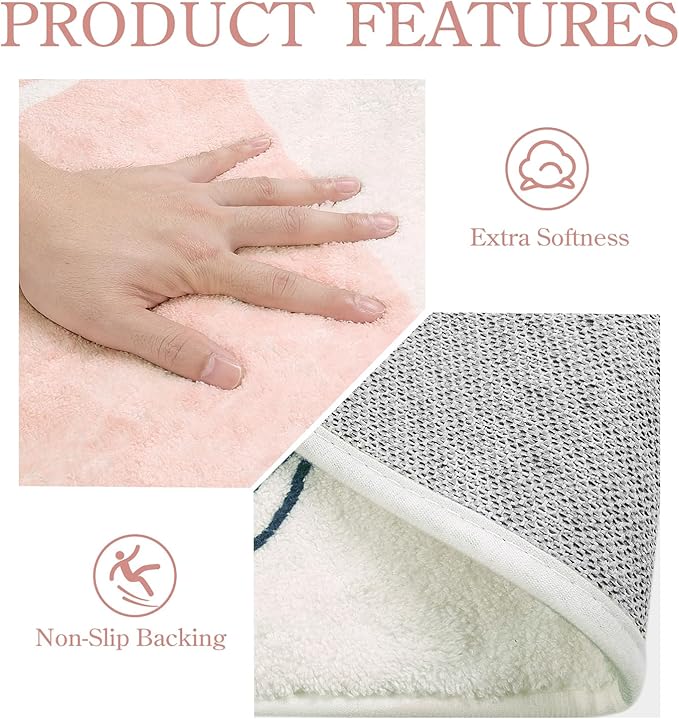 Lahome Pink Carpet for Living Room - 4x6 Area Rug for Bedroom Washable Non-Slip Boho Rug Throw Cute Soft Nursery Kids Rug, Abstract Botanical Print Indoor Rugs for Kitchen Entryway Laundry Dining Room