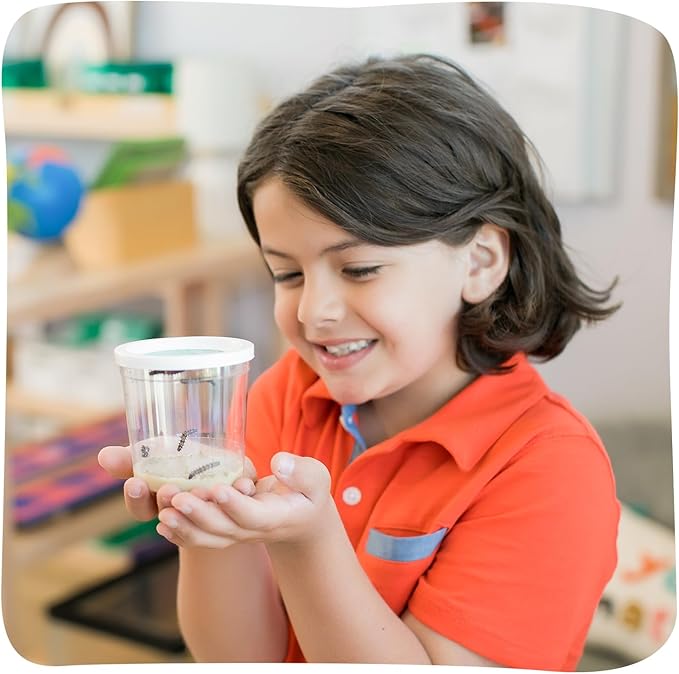 Insect Lore Butterfly Garden with Giant Birthday Card - 5 Live Baby Caterpillars, STEM Activity Journal, Habitat, Chrys-A-Lid Holder, Feeder - Raise and Release Painted Lady Butterflies