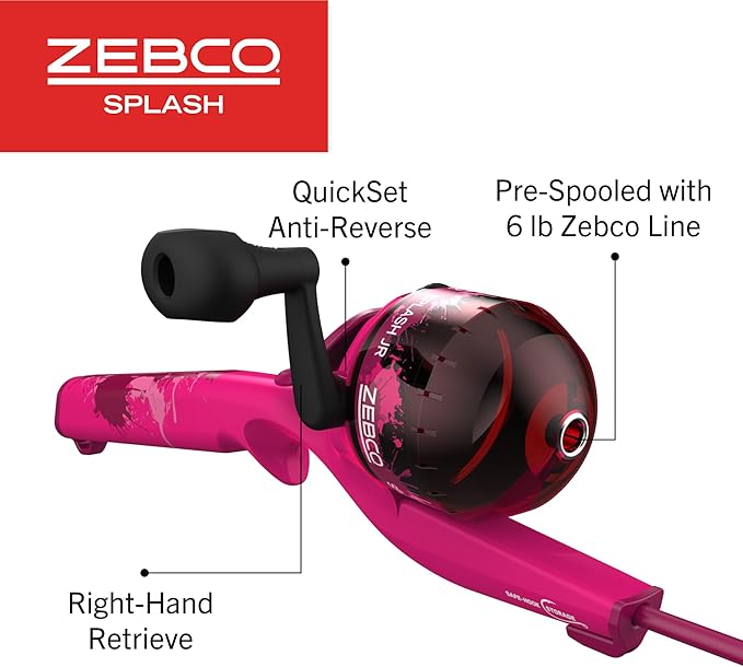 Zebco Youth 29-Inch Floating Spincast Reel and Fishing Rod Combo, Size 20 Reel, Pre-Spooled with 6-Pound Cajun Line