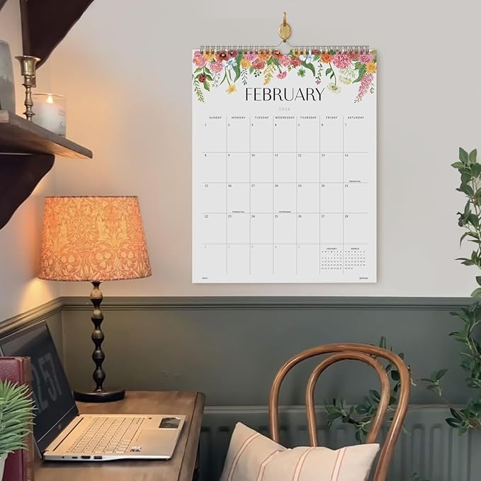 Jotsome Wall Calendar 2025-2026, Academic Monthly Wall Calendar From July 2025 to December 2026 11.2x14.2 inch Wall Decoration for Home and Office, Easy Planning (Florals, 11.2" x 14.2")