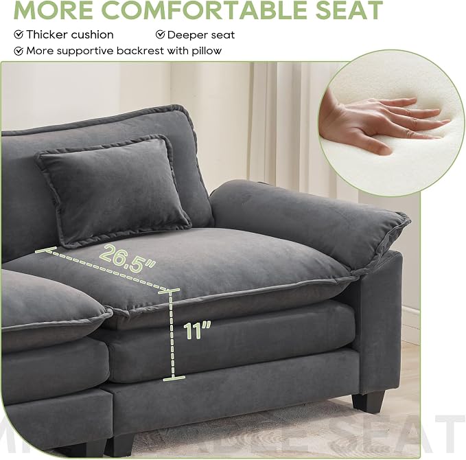 Oprisen 154" Modular Sectional Sofa, Comfy Cloud Couch Sectional Sofa - Image 4