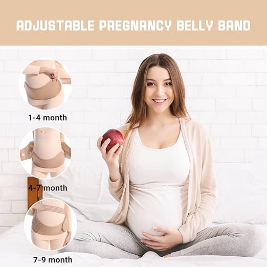 Maternity Belly Band for Pregnant Women, Maternity Belt, Pregnancy Belly Support Band for Abdomen,Breathable and Adjustable Belly Brace, Relieve Waist and Back Pain (XXL)