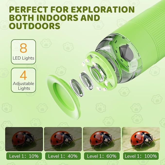 Microscope for Kids, Aurosports Kids Microscope Handheld, 1000X Pocket Miniscope Portable with Photo & Video - 2 Inch HD IPS Screen 32GB Digital Microscopes for Boys Girls Gifts