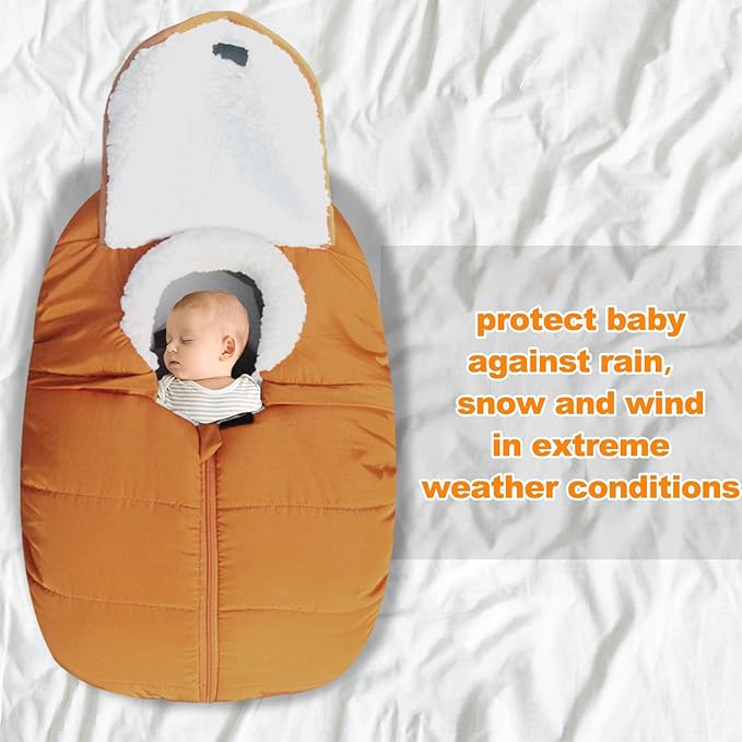 Fairy Baby Winter Car Seat Cover for Babies Carseat– Waterproof, Warm Car Seat Cover Baby – Universal Winter Cover for Back Seat, Infant Car Seat Cover (Brown)