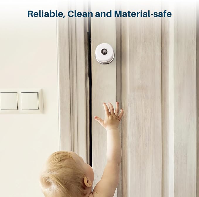 Inaya Baby Proofing Door Knob Cover (4 Pack) - Prevent Children from Opening Doors, Fit Most Round Knobs - Door Knob Safety Cover for Kids, Child Proof Door Lock, Child Proof Door Locks - White