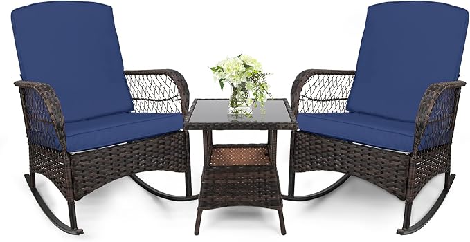 LEVELEVE Patio Furniture Set Outdoor Rattan Chair Wicker Sofa Garden by Enjoyyourlife
