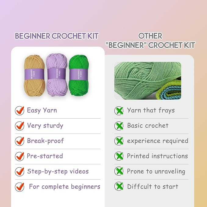 Crochet Kit for Beginners - Knitting Kit for Adults & Kids | Learn to Crochet Animals Frog Octopus Cow with Step-by-Step Video Tutorials