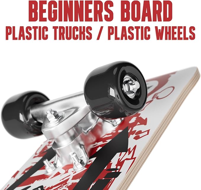 24 inch Rude Boyz Mini Cruiser Skateboard - Aluminium Trucks - Kids Skateboard Ages 5-8 Beginner - Skateboards for Kids