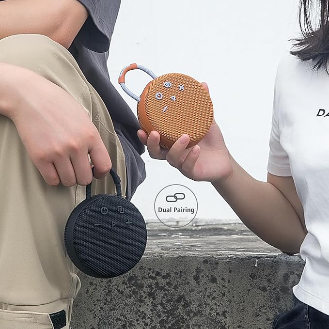 MusiBaby Travel-Ready Mini Speaker – Bluetooth 5.3, Rugged Waterproof Build, Strong Bass for Hiking Trails, Biking Loops, Back-to-School or Holiday Gifting (Yellow)