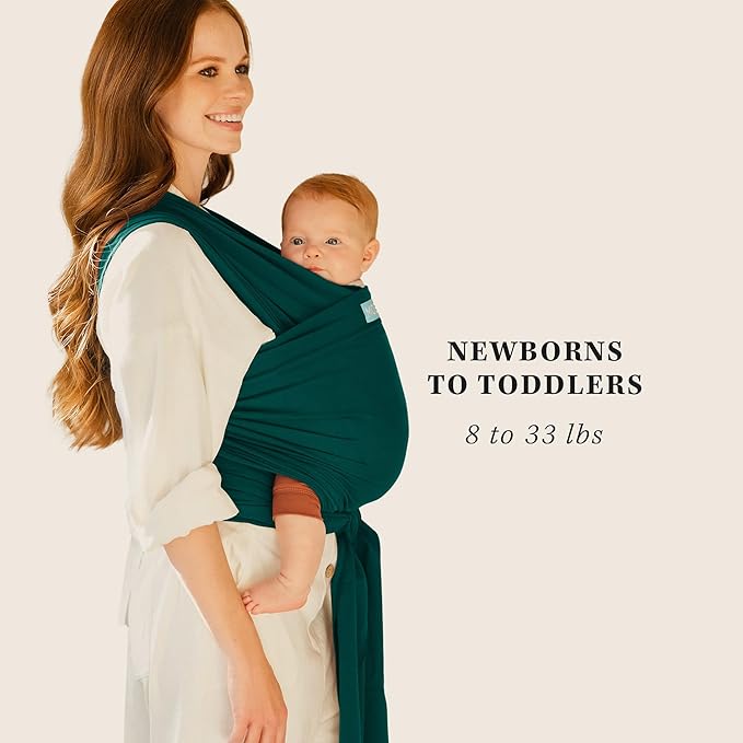 Moby Baby Wrap Carrier Classic for Newborns to Toddlers (8-33lbs), Infant Sling Carrier, Lightweight & Hands Free Design, Adjustable for All Body Types (Pacific)