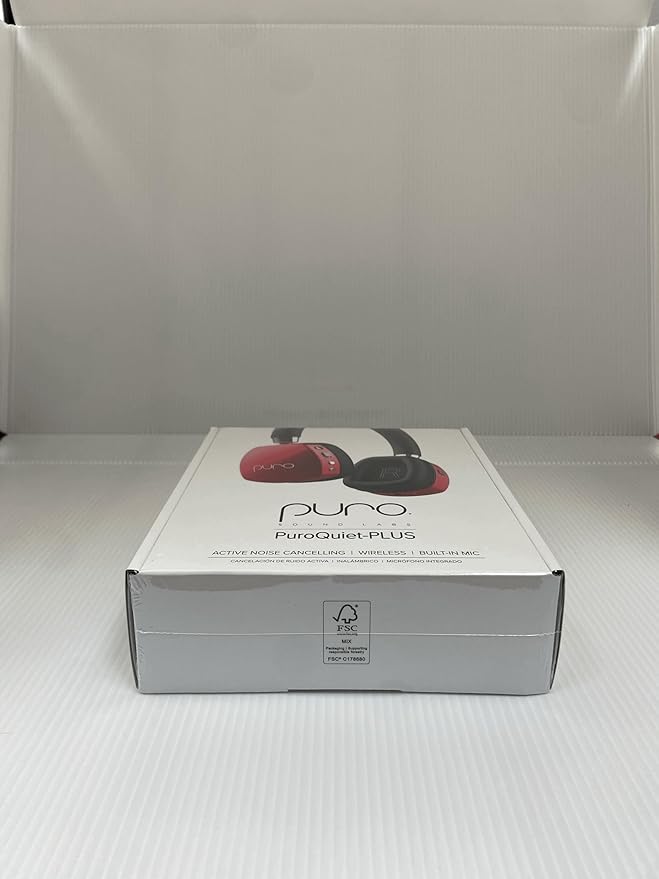 Puro Sound Labs PuroQuiet Plus Kids Noise Cancelling Headphones, Bluetooth Kids On Ear Headphones with Mic, Lightweight On-Ear Design, Studio-Grade Sound (Red)