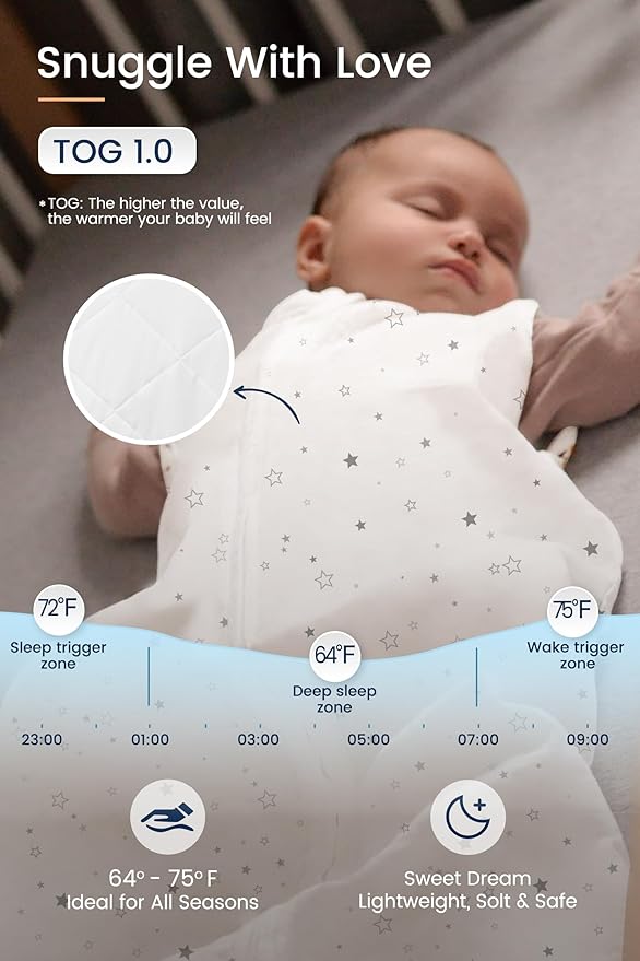 TotAha Toddler Quilted Sleep Sack 1.0 TOG for 2T-3T-4T, Soft Warm Wearable Blanket Baby Sleep Bag with 2-Way Safe Zippers,Premium Winter Extra Large Sleeping Sacks