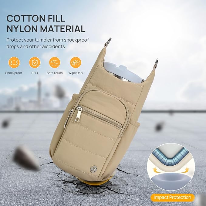 Telena Water Bottle Holder with Strap RFID Crossbody Bags for Women for Walking, Hiking, Cycling