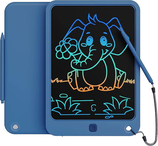 LCD Writing Tablet 10 Inch, Toys for 3 4 5 6 7 8 9 10 Year Old Boys Girls, Colorful Doodle Board Drawing Tablet, Gift for Boys Toddlers Age 3-12 Years, Memo Board, Drawing Pads with Lanyard(Navy)