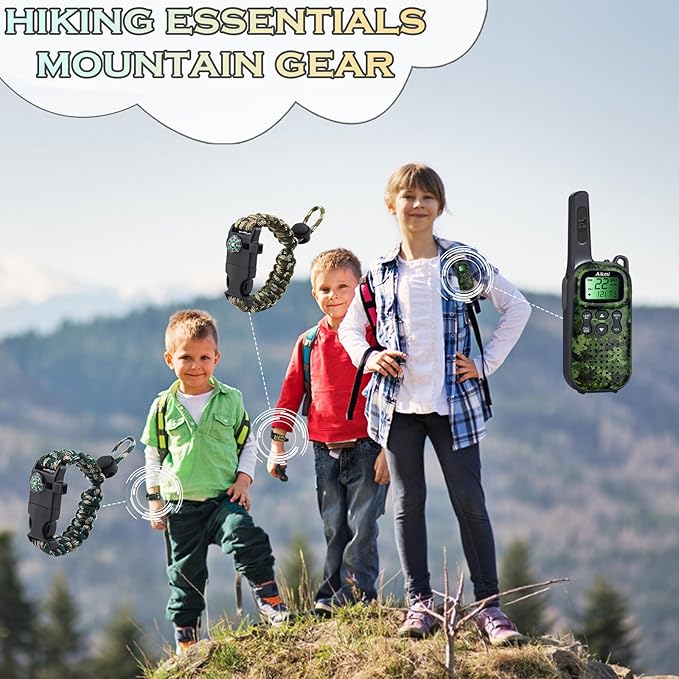 Toys for Boys Walkie Talkies for Kids 5 6 7 8 Year Old Boy Pretend Play Police Military Spy Hunt Camp Outdoor Toys for Kids Birthday Present Boys Gifts (Green Blue)