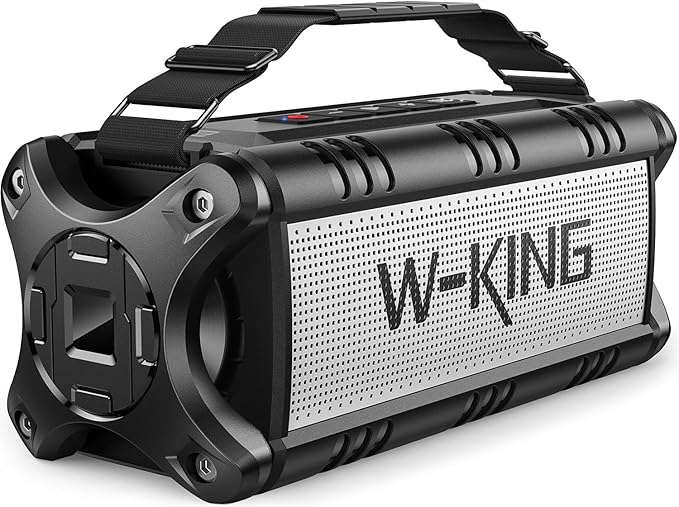 W-KING 90W Peak 50W RMS Powerful Bluetooth Speaker - IPX6 Waterproof, Large Outdoor Portable Wireless Deep Bass, 40H Playtime, Power Bank, TF-Card, AUX, NFC, EQ