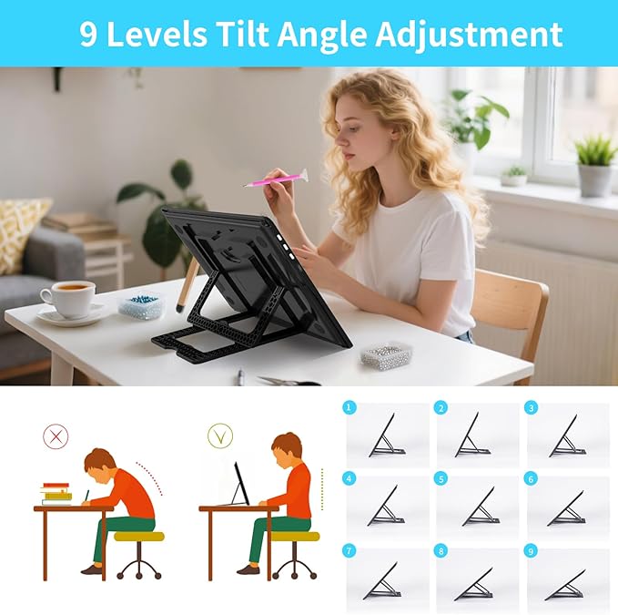 Phylosal Rechargeable A4 LED Light Pad with Built-in Stand, Magnetic Tracing Light Box for Drawing, Diamond Art Light Board with Side Button, Super Bright Light Table for Diamond Painting, Sketching