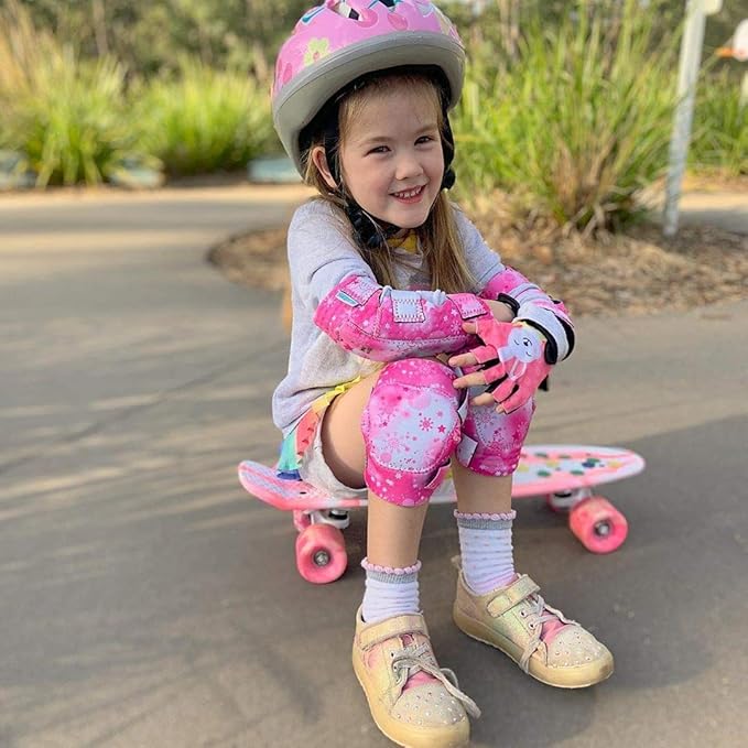 Soft-Style Kids Knee and Elbow Pads with Bike Gloves, Flexible Impact-Resistant Gear for Ages 2-11, Designed for Balance Bikes, Roller-Skating, and Skateboarding