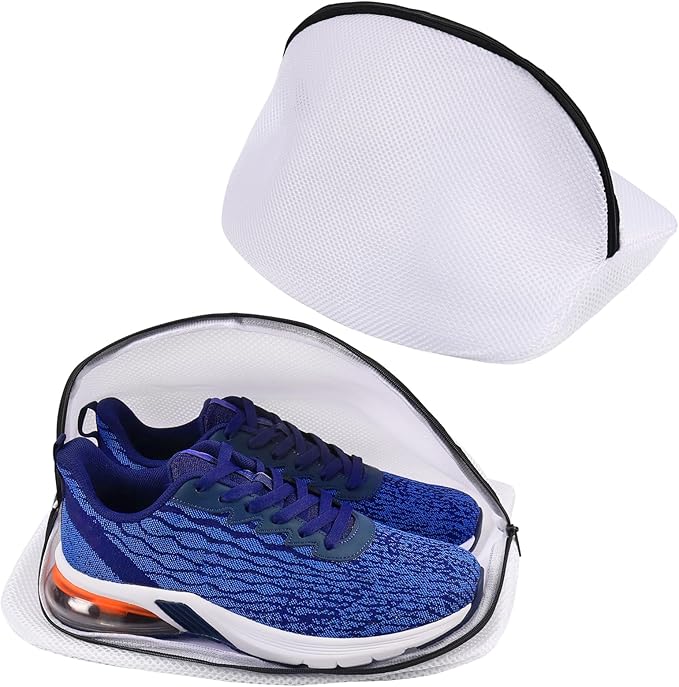 Vivifying Shoe Washing Machine Bag, Set of 2 Durable Mesh Laundry Bag with Zipper for Sneakers, Running Shoes, Sock, Bras and Toys