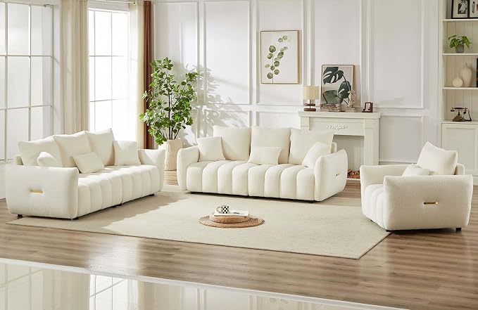 Antetek 35" Modern Accent Single Sofa Chair, Comfy Deep Seat Teddy Living Room - Image 7