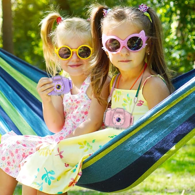 Agoigo Kids Waterproof Camera - Children Underwater HD Video Digital Camcorder, Portable Travel Toy for Toddler - Ideal Christmas Birthday Gifts for Boys Girls Age 3-12 with 32GB Card (Pink)