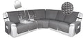 HDCAXKJ 100% Waterproof Reclining Sectional Couch Covers L Shape Recliner Sofa by HDCAXKJ