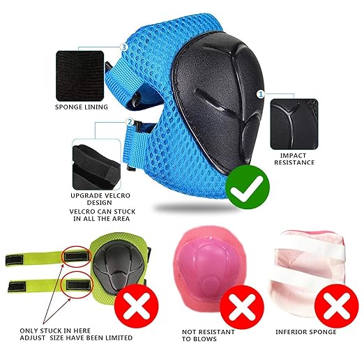 Knee Pads for Kids Knee Pads and Elbow Pads Toddler Protective Gear Set Kids Elbow Pads and Knee Pads for Girls Boys with Wrist Guards 3 in 1 for Skating Cycling Bike Rollerblading Scooter