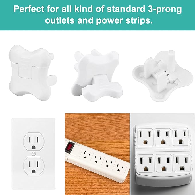 Outlet Covers Babepai 38-Pack White Baby Proof Electrical Protector Safety Improved Baby Safety Plug Covers