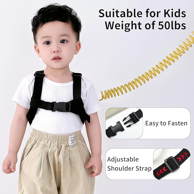 Toddler Leashes + Anti Lost Wrist Link for Kids, 4 in 1 Kid Harness Backpack Leash for Girls Boys, Kids Anti Lost Leash Cute Baby Harness Belt Strap Foldable Children Safety Leash for Park Zoo Travel