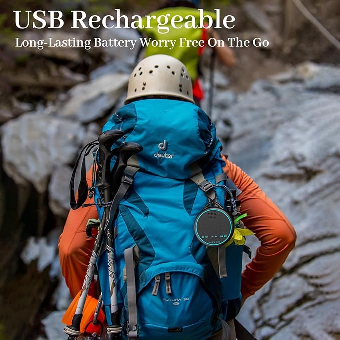 White Noise Sound Machine with 25 Soothing Natural Sounds Rechargeable Battery Portable for Travel 32 Volume Levels 5 Timers Compact Size for Baby Kids Adults Sleeping (Black-Upgrade)