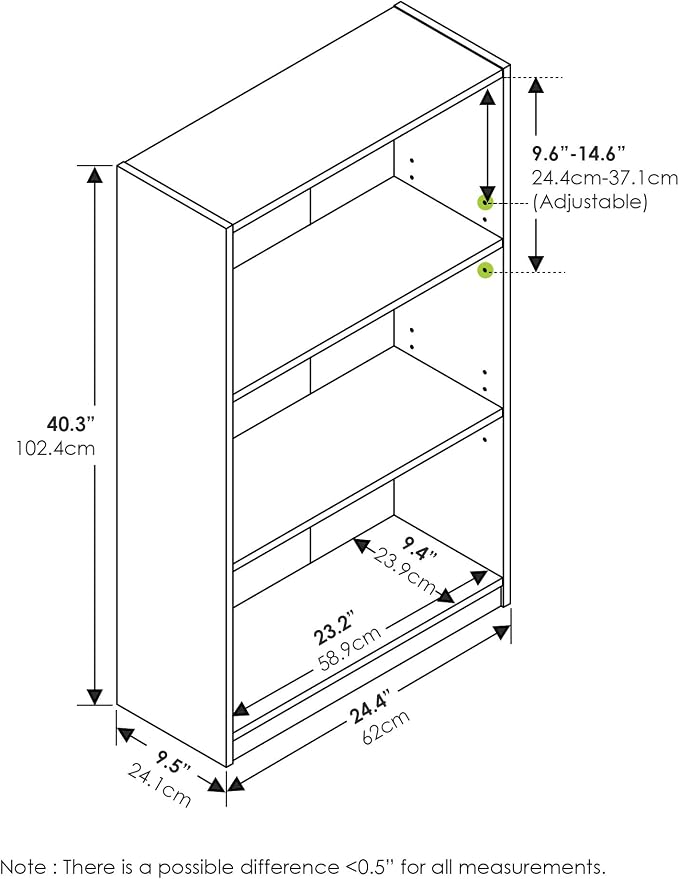 Furinno Jaya Book Shelf, 3-Tier Bookshelf, Standing Bookcase - Image 2