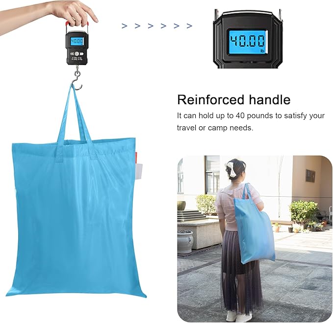 Polecasa Small Heavy Duty Laundry Bag with 130gsm Tear Resistant Fabric and Handles, Easy to Carry Durable Dirty Clothes Drawstring Bag, Perfect for College Dorm, Travel 21”x24”,Gulf Blue