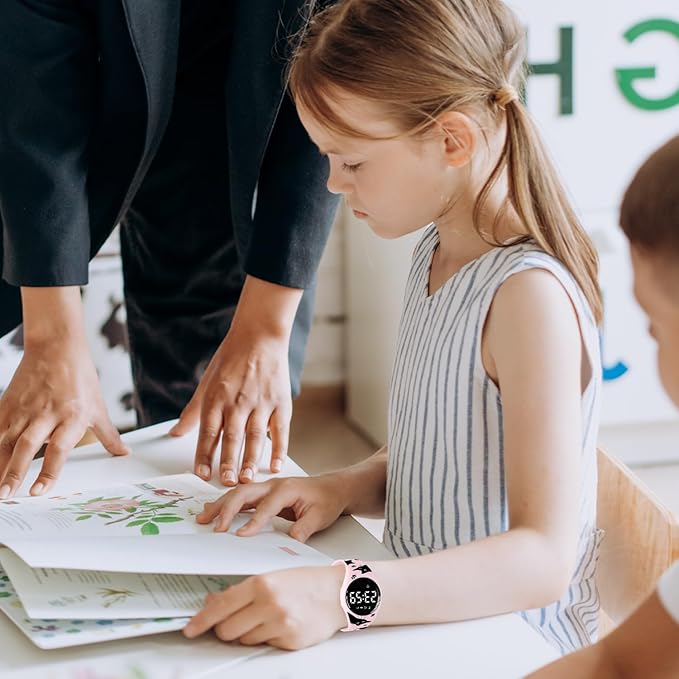 Kids Watches for Girls Boys Digital Sport Watch with Step Counter Pedometer Vibration Alarm Clock, No App Waterproof Fitness Tracker Kids Watch Boys Girls Teens Students Ages 5-16