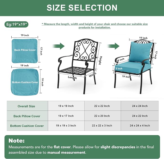 Summsun Faux Linen Outdoor Chair Cushions, Water Resistant Backrest and Seat - Image 8