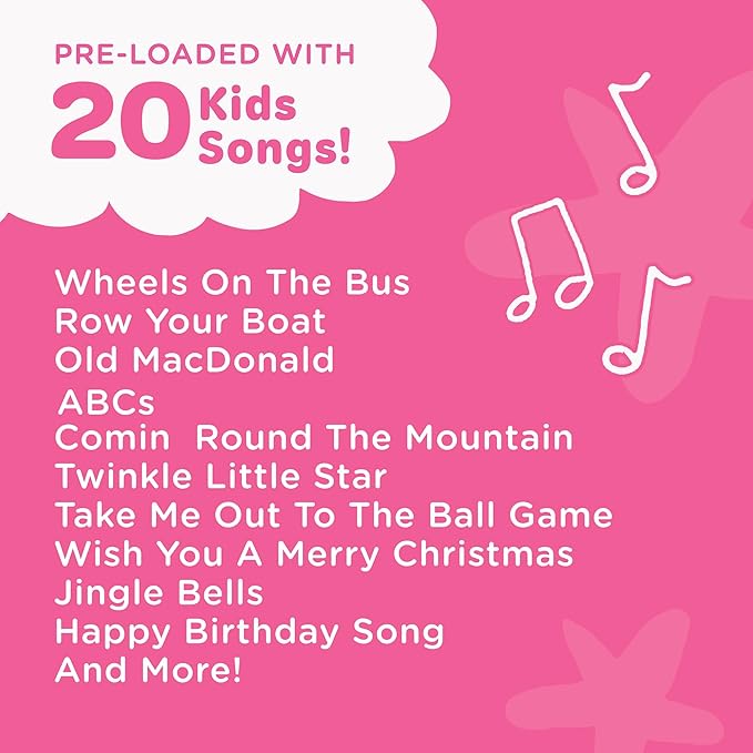 Move2Play, Kids Karaoke Microphone | Includes Pre-Loaded Songs & Bluetooth | Kids Birthday Party Gift | Toy for All Ages 2, 3, 4, 5, 6+ Year Old Girls, Boys & Toddlers