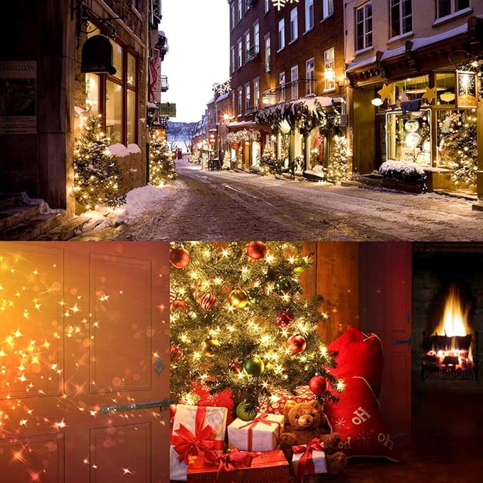 Brizled Christmas Lights Warm White, 2 Pack 33ft 100 LED Christmas String Lights, 120V UL Certified Connectable Xmas Tree Lighting Mini Xmas Light Set for Holiday Tree Home Party Indoor Outdoor Decor