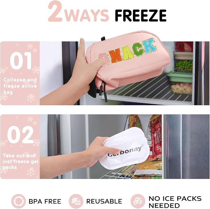 Freezable Lunch Bag for Work School Travel,Leak-Proof Small Lunch Bag