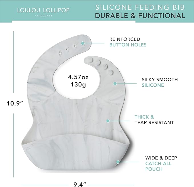 Loulou Lollipop Soft, Waterproof Silicone Feeding Bib