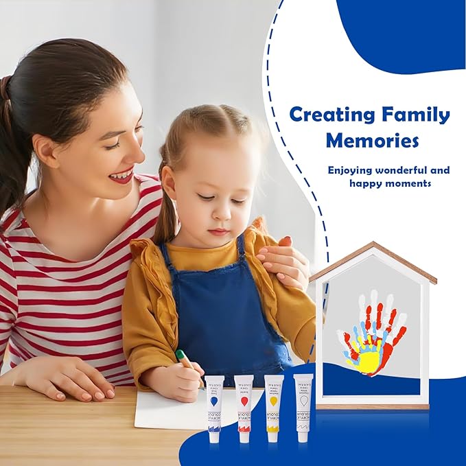 Exclusive House Shaped Family Handprint Kit; Unique DIY Keepsake, Complete Set, Meaningful Gift for Home Decor, Family Craft & Memory Making (House Shape)