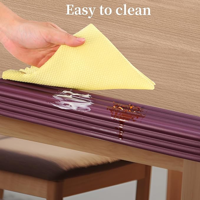 Corner Protector for Baby, Widen Edge Protector with Adhesive Backing, Baby Proofing Edge Corner Protect Self Adhesive Furniture Guard Bumper for Table, Desk, Fireplace (Dark Brown, 6.6ft)