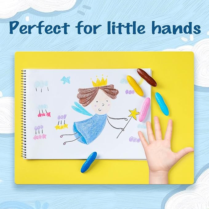 YPLUS Peanut Crayons for Kids, 12 Colors Washable Toddler Crayon, Non-Toxic Baby Crayon for ages 2-4, 1-3, 4-8, Coloring Art Supplies