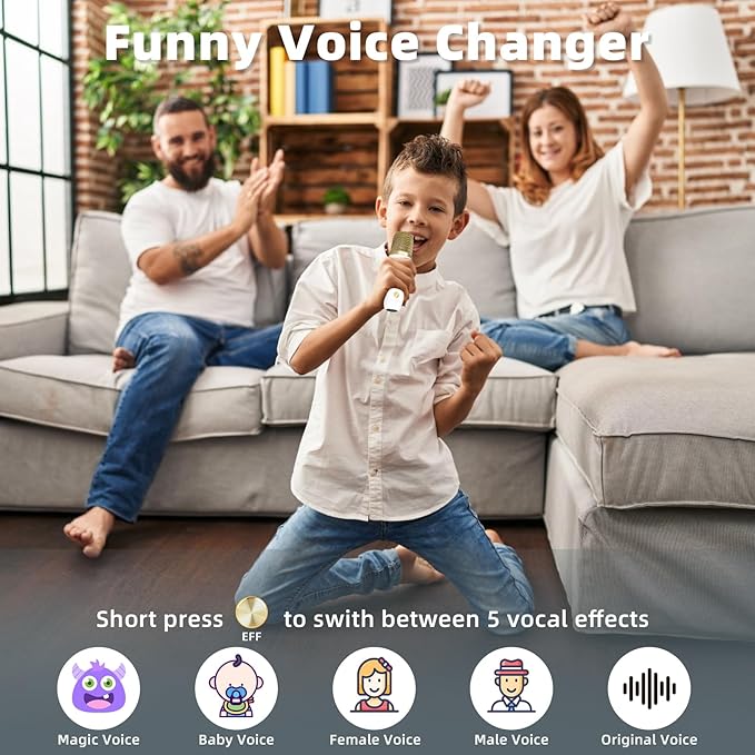 Mini Karaoke Machine for Kids Adult, Portable Bluetooth Karaoke Speaker with 2 Wireless Microphones for Home Party, Great Gifts for Boys and Girls Ages 4, 5, 6, 7, 8,9,10,11, 12+ Years Old