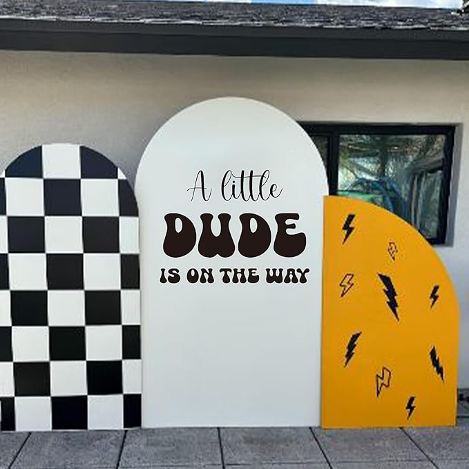 A Little Dude is On The Way Decal - Baby Shower Party Decorations, Gender Reveal Party Supplies, Balloon Arch Background Wall Decor, Party Photo Props Dude Sign Wall Decal (Dude Decal)
