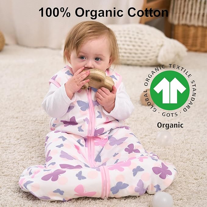 Yoofoss Baby Sleep Sack 12-18 Months, 1.5 Tog Baby Wearable Blanket with 2-Way Zipper, 100% Cotton Organic Fabric Winter Infant Sleeping Sack, Warm Soft Comfy