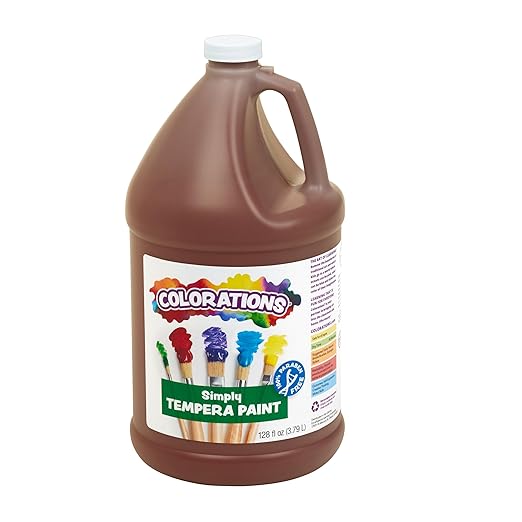 Colorations Paraben-Free Tempera Paint for Kids - 1 Gallon, Vibrant Brown. Non-Toxic and Made in the USA, Classroom Must Haves, Bulk Arts and Crafts Supplies