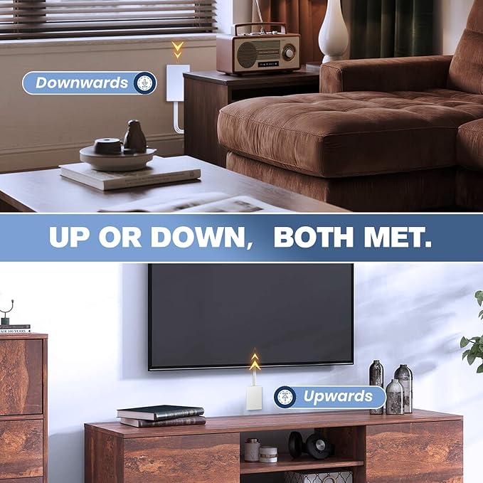 Outlet Concealer Power Strip-Outlet Cover Extender Outlets-8ft Flat Plug Extension Cord,Universal Size,1625W for Kitchen, Home and Office (8ft (Multi Ports,3 AC,2 USB&Type-C))