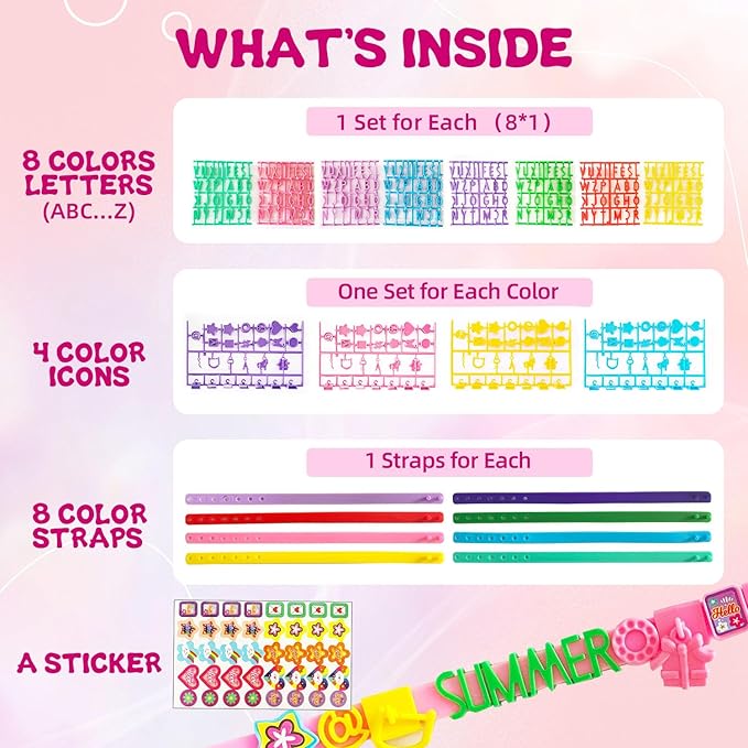 Friendship Bracelet Making Kit for Girls, Art & Craft Kits for Kids, DIY Jewelry Making with Charm & Stickers, Birthday Gifts for Ages 5-12, Toys for Ages 5, 6, 7, 8, 9, 10, 11, 12 Years Old